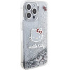 Hello Kitty Liquid Glitter Charms Kitty Head case for iPhone 15 Pro Max - silver - (Hel000042-0)
