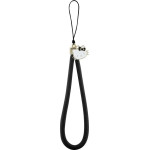 Hello Kitty Nylon Cord Kitty Head Phone Charm - Black - (Hel000172-0)