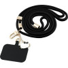 Hello Kitty Patch & Kitty Head Charm Universal Phone Lanyard - Black - (Hel000166-0)