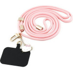 Hello Kitty Patch & Kitty Head Charm Universal Phone Lanyard - Pink - (Hel000167-0)