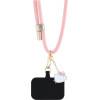 Hello Kitty Patch & Kitty Head Charm Universal Phone Lanyard - Pink - (Hel000167-0)