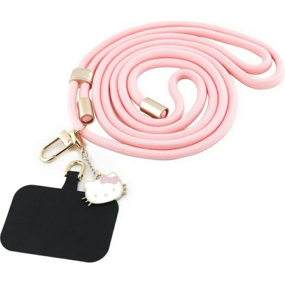 Hello Kitty Patch & Kitty Head Charm Universal Phone Lanyard - Pink - (Hel000167-0)