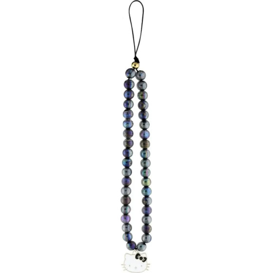 Hello Kitty Pearls Kitty Head Phone Charm - Black - (Hel000168-0)