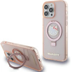 Hello Kitty Ring Stand Glitter Electrop Logo MagSafe Case for iPhone 15 Pro Max - Pink - (Hel000117-0)