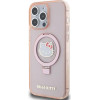 Hello Kitty Ring Stand Glitter Electrop Logo MagSafe Case for iPhone 15 Pro Max - Pink - (Hel000117-0)