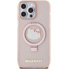 Hello Kitty Ring Stand Glitter Electrop Logo MagSafe Case for iPhone 15 Pro Max - Pink - (Hel000117-0)