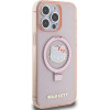 Hello Kitty Ring Stand Glitter Electrop Logo MagSafe Case for iPhone 15 Pro Max - Pink - (Hel000117-0)