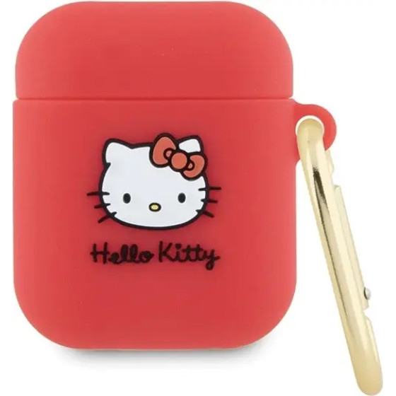 Hello Kitty Silicone 3D Kitty Head case for AirPods 1/2 - fuchsia - (Hel000069-0)