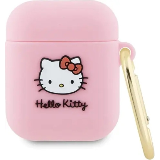 Hello Kitty Silicone 3D Kitty Head case for AirPods 1/2 - pink - (Hel000065-0)