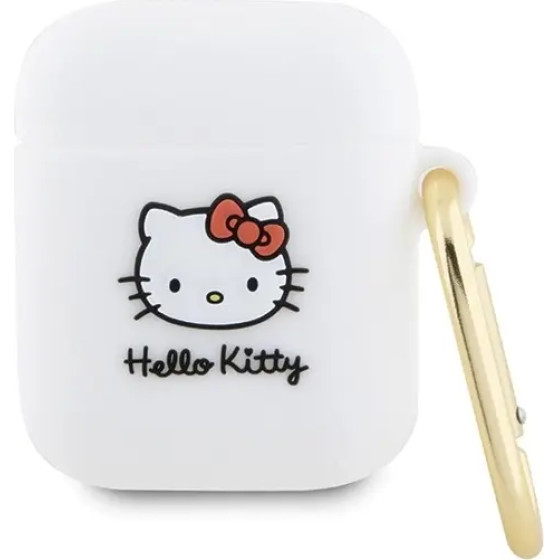 Hello Kitty Silicone 3D Kitty Head case for AirPods 1/2 - white - (Hel000073-0)