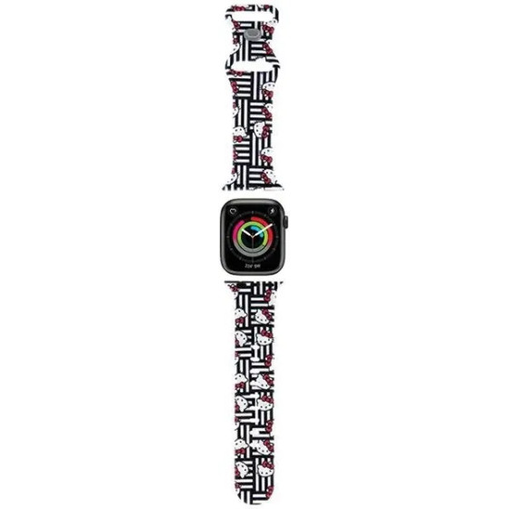 Hello Kitty Silicone Heads & Stripes Strap for Apple Watch 38/40/41mm - Black - (Hel000051-0)