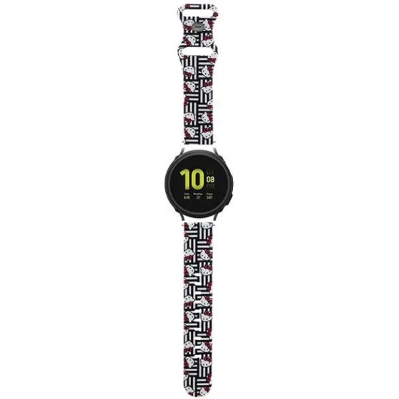 Hello Kitty Silicone Heads & Stripes universal 20mm - black - (Hel000106-0)