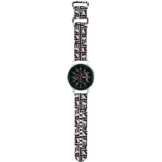 Hello Kitty Silicone Heads & Stripes universal 22mm - black - (Hel000107-0)
