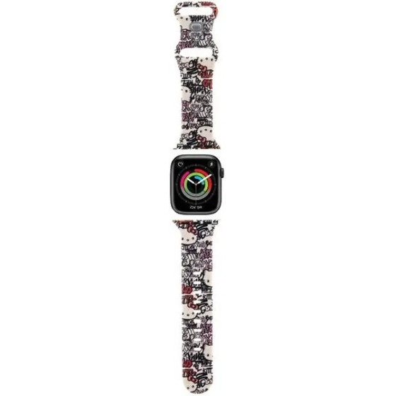 Hello Kitty Silicone Tags Graffiti strap for Apple Watch 38/40/41mm - beige - (Hel000056-0)