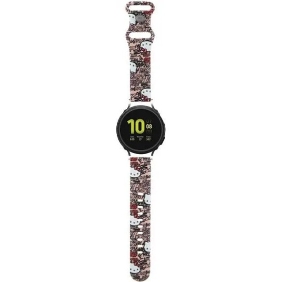 Hello Kitty Silicone Tags Graffiti strap universal 20mm - pink - (Hel000108-0)