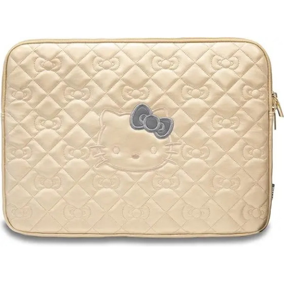 Hello Kitty Zip PU Quilted Bows case for a 14 laptop - gold - (Hel000125-0)