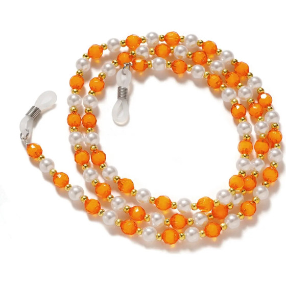 Hurtel A chain for glasses, beads, an orange pendant - (color beads Pattern 17)