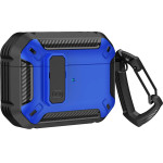 Hurtel Airpods 4 Armor Case with Carabiner - Blue - (Armour Airpods Case with hook- AirPods 4 blue)