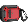 Hurtel Airpods 4 Armor Case with Carabiner - Red - (Armour Airpods Case with hook - AirPods 4 red)
