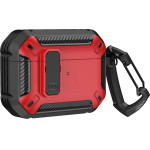 Hurtel Airpods 4 Armor Case with Carabiner - Red - (Armour Airpods Case with hook - AirPods 4 red)