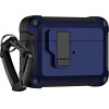 Hurtel Airpods 4 Pro Armor Case with Carabiner - Blue - (Pro Armour Airpods Case with hook - AirPods 4 navy)