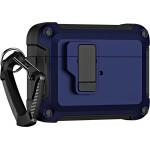 Hurtel Airpods 4 Pro Armor Case with Carabiner - Blue - (Pro Armour Airpods Case with hook - AirPods 4 navy)