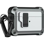 Hurtel Airpods 4 Pro Armor Case with Carabiner - Gray - (Pro Armour Airpods Case with hook - AirPods 4 grey)