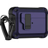 Hurtel Airpods 4 Pro Armor Case with Carabiner - Purple - (Pro Armour Airpods Case with hook - AirPods 4 purple)