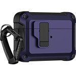 Hurtel Airpods 4 Pro Armor Case with Carabiner - Purple - (Pro Armour Airpods Case with hook - AirPods 4 purple)