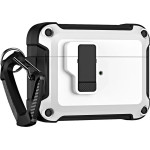 Hurtel Airpods 4 Pro Armor Case with Carabiner - White - (Pro Armour Airpods Case with hook - AirPods 4 white)