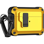 Hurtel Airpods 4 Pro Armor Case with Carabiner - Yellow - (Pro Armour Airpods Case with hook - AirPods 4 yellow)