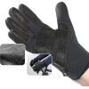 Hurtel Anti-slip winter phone sports gloves (size L) - black - (Touchscreen gloves thickened 3 L black)