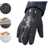 Hurtel Anti-slip winter phone sports gloves (size L) - black - (Touchscreen gloves thickened 3 L black)