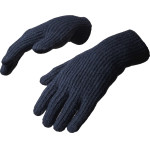 Hurtel Braided telephone gloves with cut-outs for fingers - black - (Touchscreen gloves knitted 1 black2)