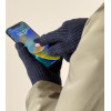 Hurtel Braided telephone gloves with cut-outs for fingers - black - (Touchscreen gloves knitted 1 black2)