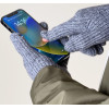 Hurtel Braided telephone gloves with cut-outs for fingers - gray - (Touchscreen gloves knitted 1 grey)