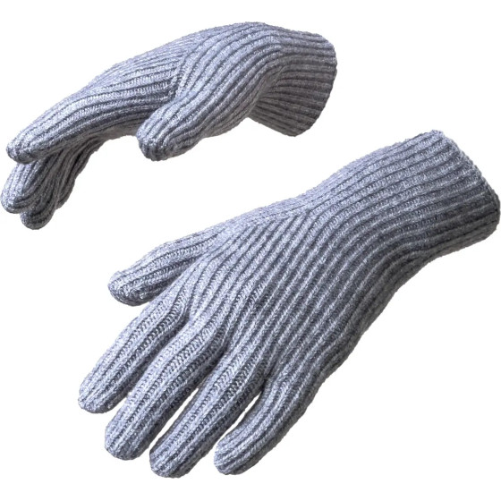 Hurtel Braided telephone gloves with cut-outs for fingers - gray - (Touchscreen gloves knitted 1 grey)