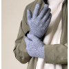 Hurtel Braided telephone gloves with cut-outs for fingers - gray - (Touchscreen gloves knitted 1 grey)