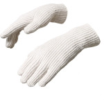 Hurtel Braided telephone gloves with cutouts for fingers - beige - (Touchscreen gloves knitted 1 khaki)