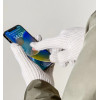 Hurtel Braided telephone gloves with cutouts for fingers - beige - (Touchscreen gloves knitted 1 khaki)