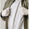 Hurtel Braided telephone gloves with cutouts for fingers - beige - (Touchscreen gloves knitted 1 khaki)