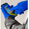 Hurtel Braided telephone gloves with cutouts for fingers - blue - (Touchscreen gloves knitted 1 blue)