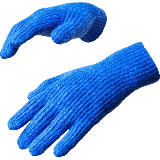 Hurtel Braided telephone gloves with cutouts for fingers - blue - (Touchscreen gloves knitted 1 blue)