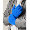 Hurtel Braided telephone gloves with cutouts for fingers - blue - (Touchscreen gloves knitted 1 blue)