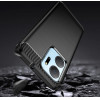 Hurtel Carbon Case case for Honor Play 40 Plus / Honor X7a flexible silicone carbon cover black - (Carbon Case Honor X7A/Honor Play 40 Plus Black)