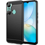 Hurtel Carbon Case case for Infinix Hot 12 Pro flexible silicone carbon cover black - (Carbon Case Infinix Hot 12 Pro Black)