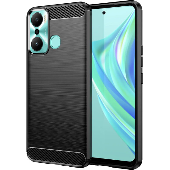 Hurtel Carbon Case case for Infinix Hot 20 Play flexible silicone carbon cover black - (Carbon Case Infinix Hot 20 Play Black)