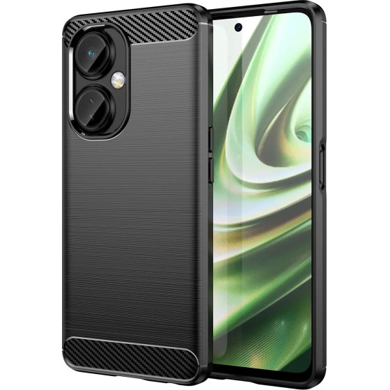 Hurtel Carbon Case case for OnePlus Nord CE 3 flexible silicone carbon cover black - (Carbon Case OnePlus CE3 Black)