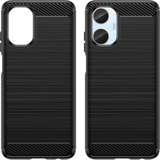 Hurtel Carbon Case case for Realme 10 flexible silicone carbon cover black - (Carbon Case OPPO Realme 10 4G Black)