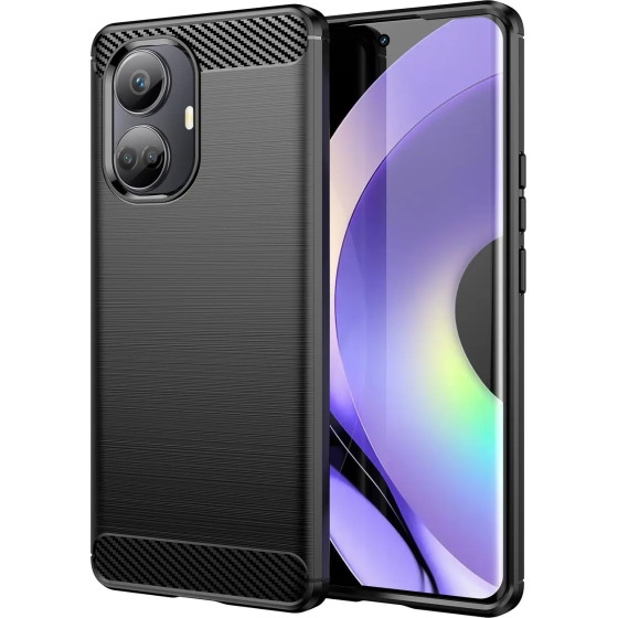 Hurtel Carbon Case case for Realme 10 Pro flexible silicone carbon cover black - (Carbon Case OPPO Realme 10 PRO Black)